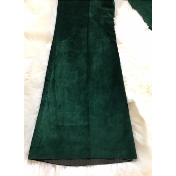💚G. GUCCI💚RARE VINTAGE SUEDE GREEN TROUSERS - Picture 6 of 8